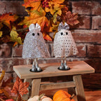 Spooktacular Glitzy Ghost With Bow