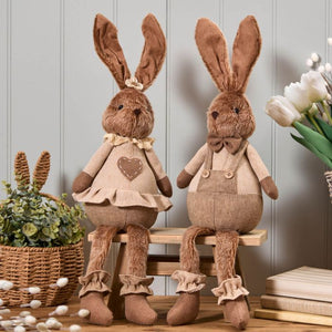 Mr & Mrs Fluffy Bunny - Easter Shelf Sitter Rabbits