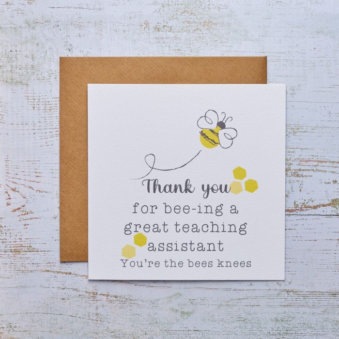 Thank You Bee Teaching Assistant Card