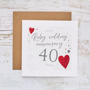 Ruby Wedding Anniversary Card