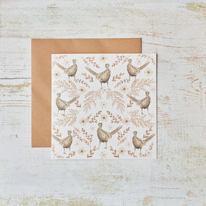 Pheasant With Foliage Blank Card
