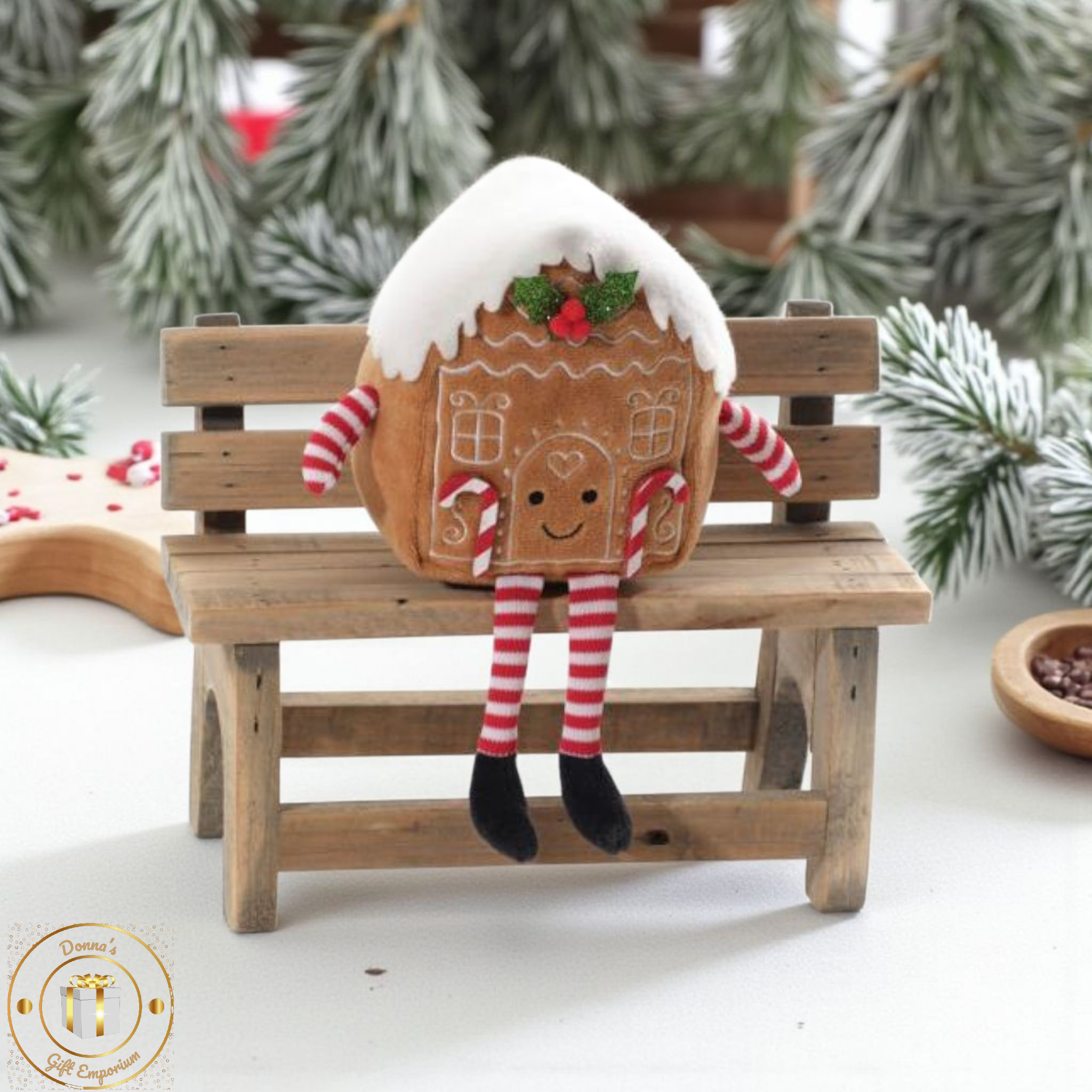 Gingerbread House Fabric Shelf Sitter