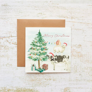 Farm Animals Christmas Card