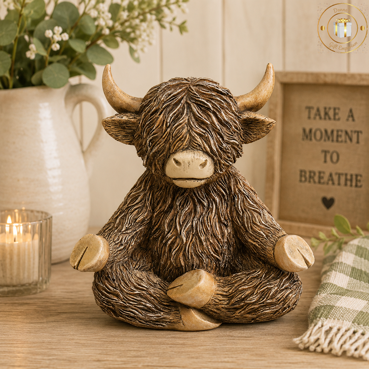 Meditating Yoga Highland Cow