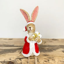 Load image into Gallery viewer, Santa Bunny - Shelf Sitter
