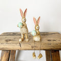 Rabbits With Green Dotty Eggs - Pair.