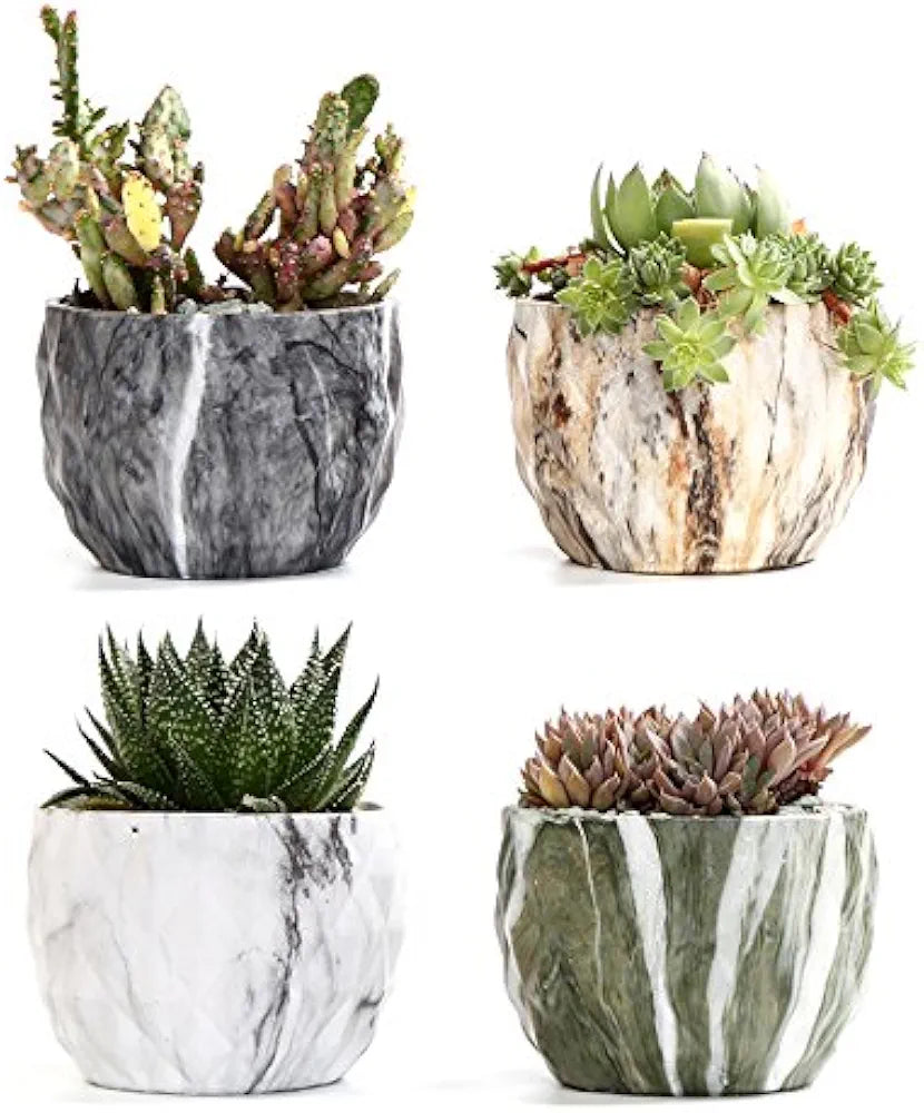 Marbling Ceramic Flower Pot Succulent/Cactus Planter Pots Container Bonsai Planters With Hole 8.5cm