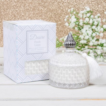 Desire White Soy Candle, Fresh Linen