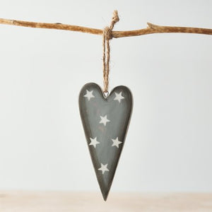 Grey Hanging Heart Decoration