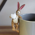 Rabbit With Heart Plant Pot Hanger