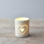 Dotty Heart Tea Light Candle Holder