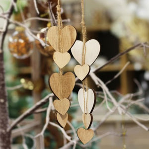 Wooden Cluster Heart Hangers