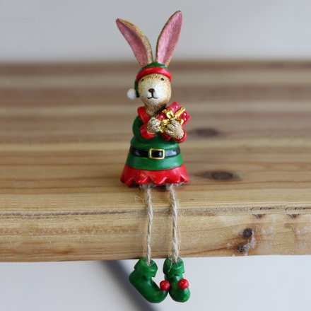 Christmas Elf Bunny - Shelf Sitter