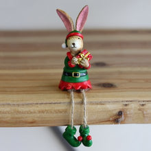 Load image into Gallery viewer, Christmas Elf Rabbit - Shelf Sitter .
