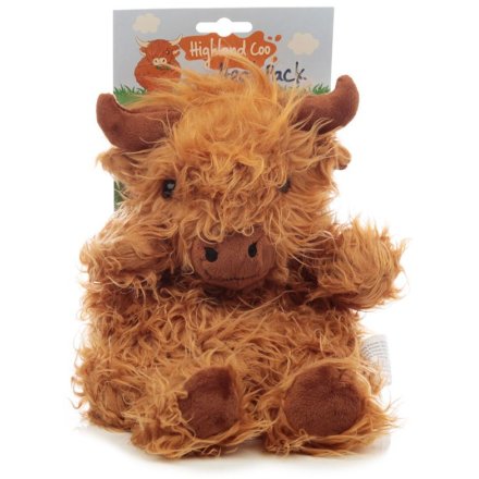 Highland Cow Microwavable Plush Lavender & Wheat Heat Bag