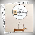 Happy Birthday Scrabble Sausage Dog Card