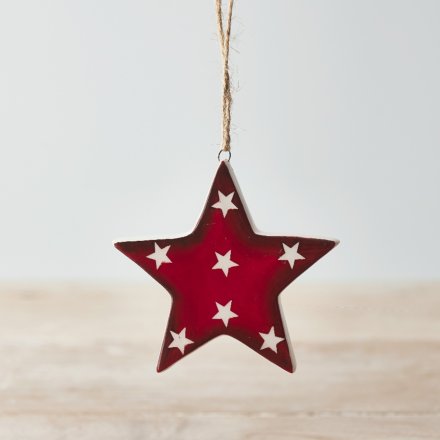 Red Hanging Star Decoration