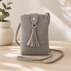 Cross Body Tassel Bag - Grey