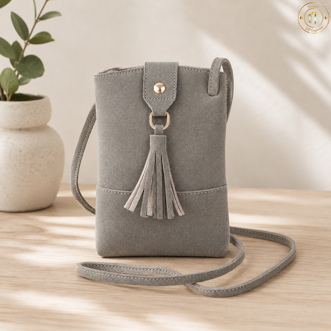 Cross Body Tassel Bag - Grey
