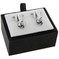 Equilibrium EQ For Men Knot Cufflinks Gun Metal Tone