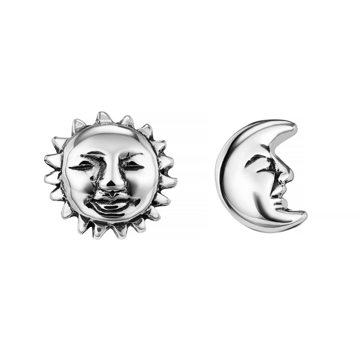 ASTRID Sun & Moon - Sterling Silver Stud Earrings