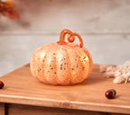 LED Glass Pumpkin - Orange - Small