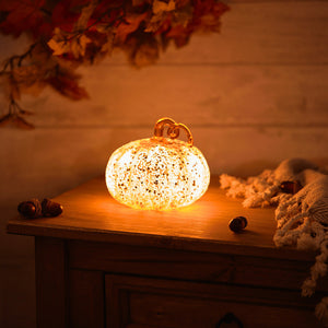 LED Glass Pumpkin - Orange - Small ..
