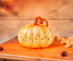 LED Glass Pumpkin - Orange - Small