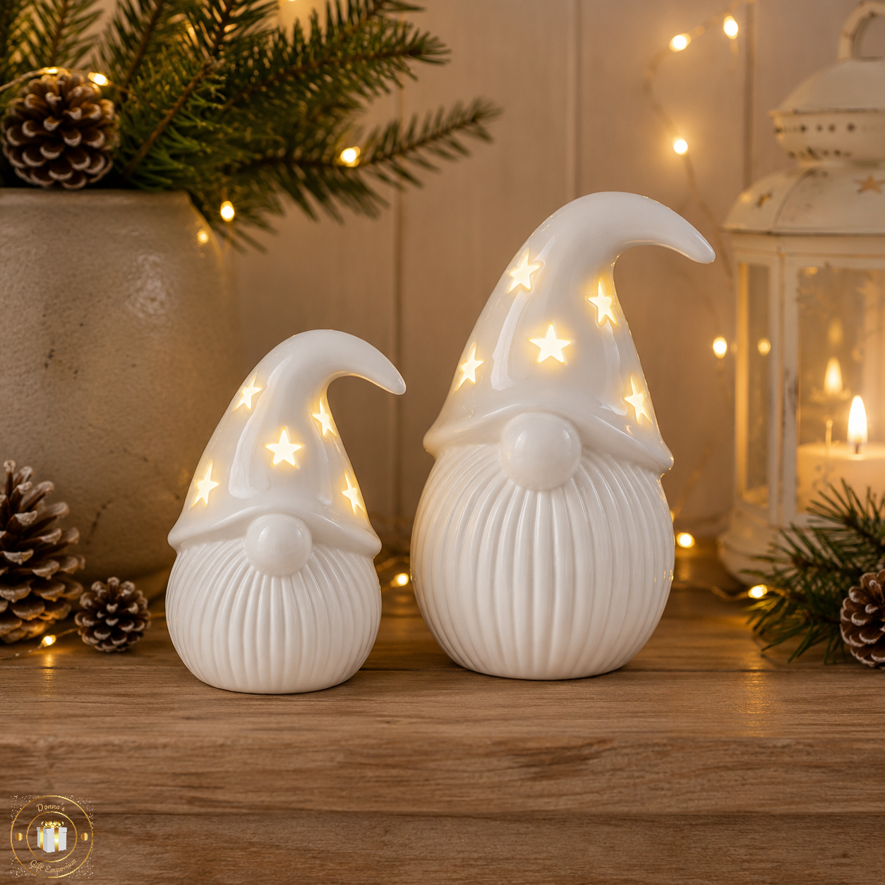 LED Ceramic Gonks - Pair