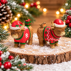 Christmas Highland Cow Ornaments in Festive Jumpers