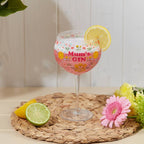 Retro Floral Mum Gin Glass
