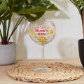 Retro Floral Mum Gin Glass