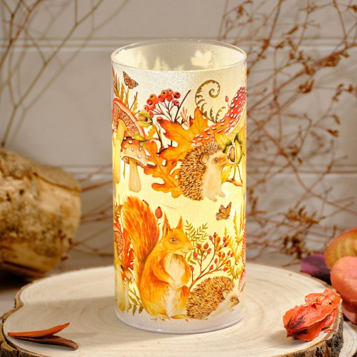 Autumn Woodland Animals LED Glass Ornament PRE-ORDER