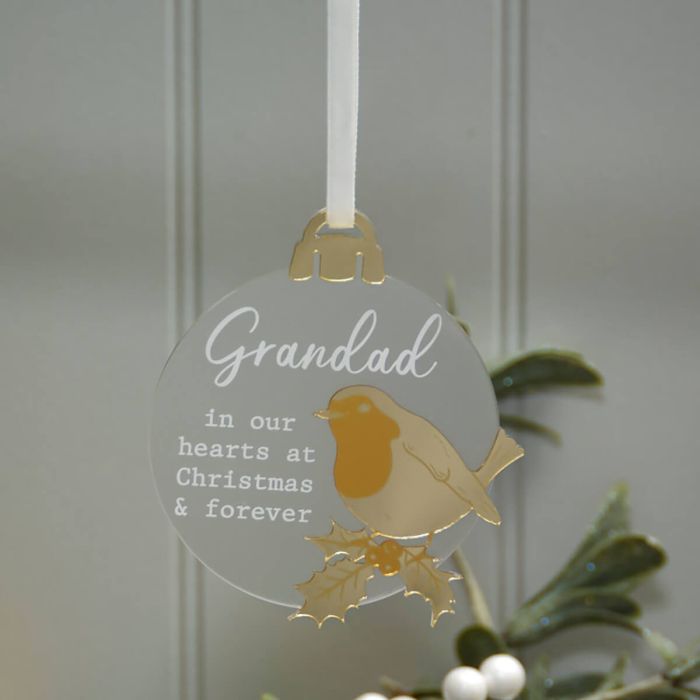 Christmas Angel Rememberance Robin Tree Decoration MUM DAD GRANDMA GRANDAD