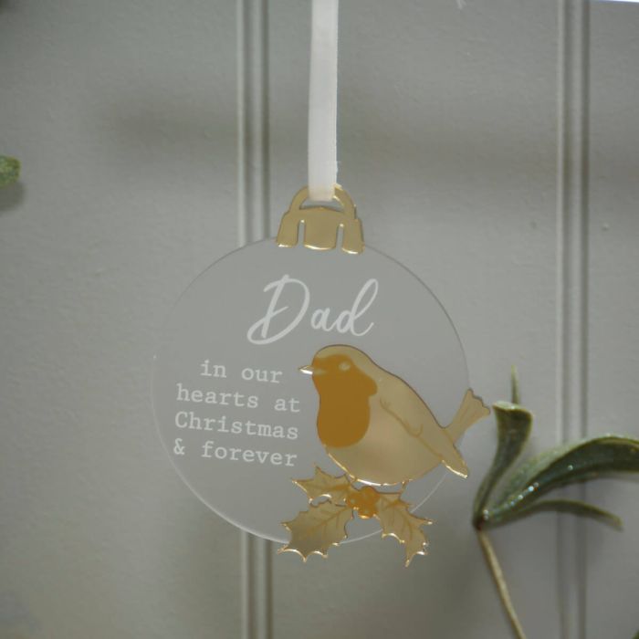 Christmas Angel Rememberance Robin Tree Decoration MUM DAD GRANDMA GRANDAD
