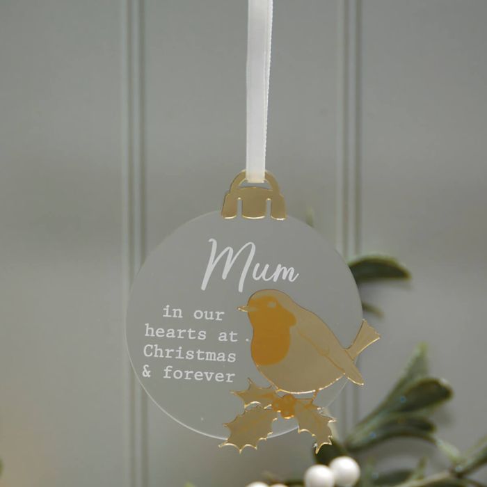Christmas Angel Rememberance Robin Tree Decoration MUM DAD GRANDMA GRANDAD