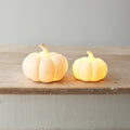 LED White Textured Pumpkins - Pair