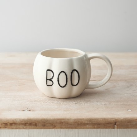 White Boo Pumpkin Mug