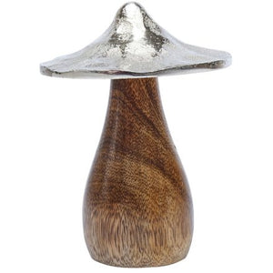 Perugia Wood And Aluminium Mushroom - 14cm