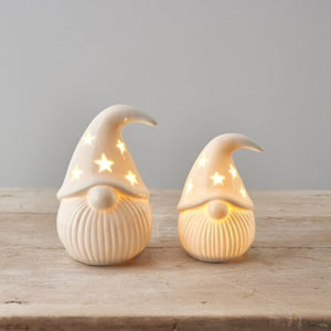 White Ceramic LED Gonks -Pair