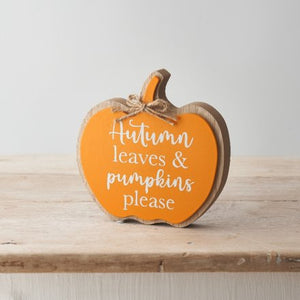 Autumn Leaves 🍂 & Pumpkins Please 🎃 Wooden Sign ..