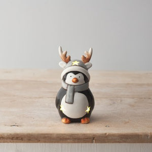 LED Penguin With Antlers