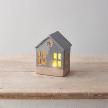 Load image into Gallery viewer, Grey Ceramic Glazed LED House - Small
