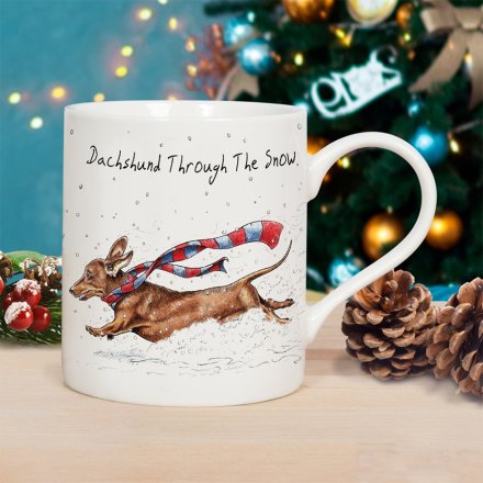 Dachshund Through The Snow - Christmas Mug