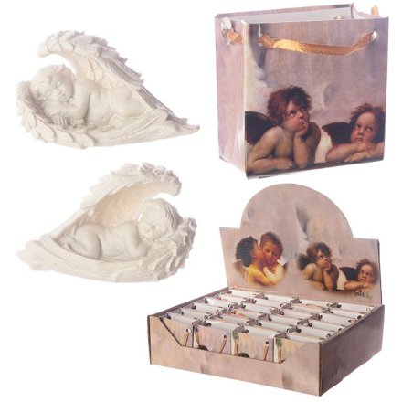 Angel Wings with Sleeping Cherub in a Mini GiftBag