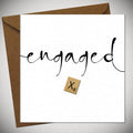 Monochrome Engagement Card - Scrabble Tile