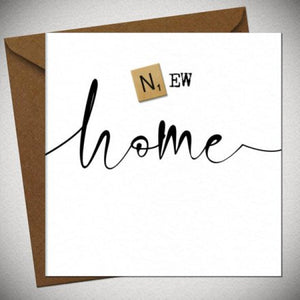Monochrome New Home Card - Scrabble Tile