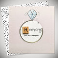 Hooray You Are Engaged - Engagement Card - Scrabble Tile