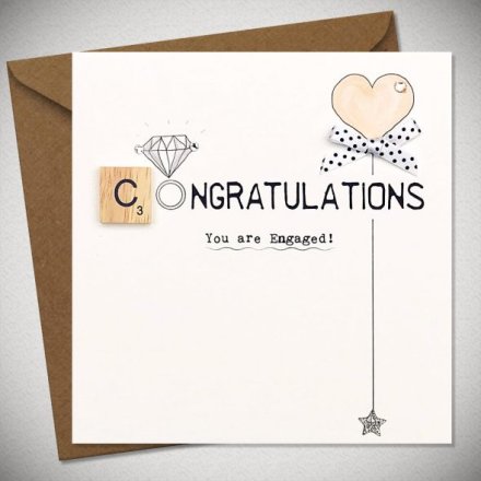 Congratulations On Your Engagement Card - Scrabble Tile