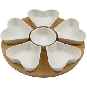 Lazy Susan Style Tapas Set - Heart Dishes - Large